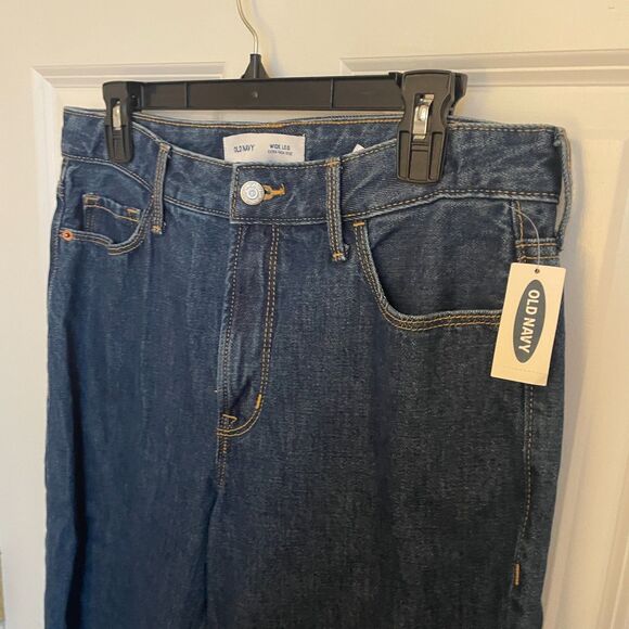 Old Navy NWT Wide Leg Extra High Rise Dark Wash Jeans Denim Size 8 Y2k Casual - Picture 5 of 8